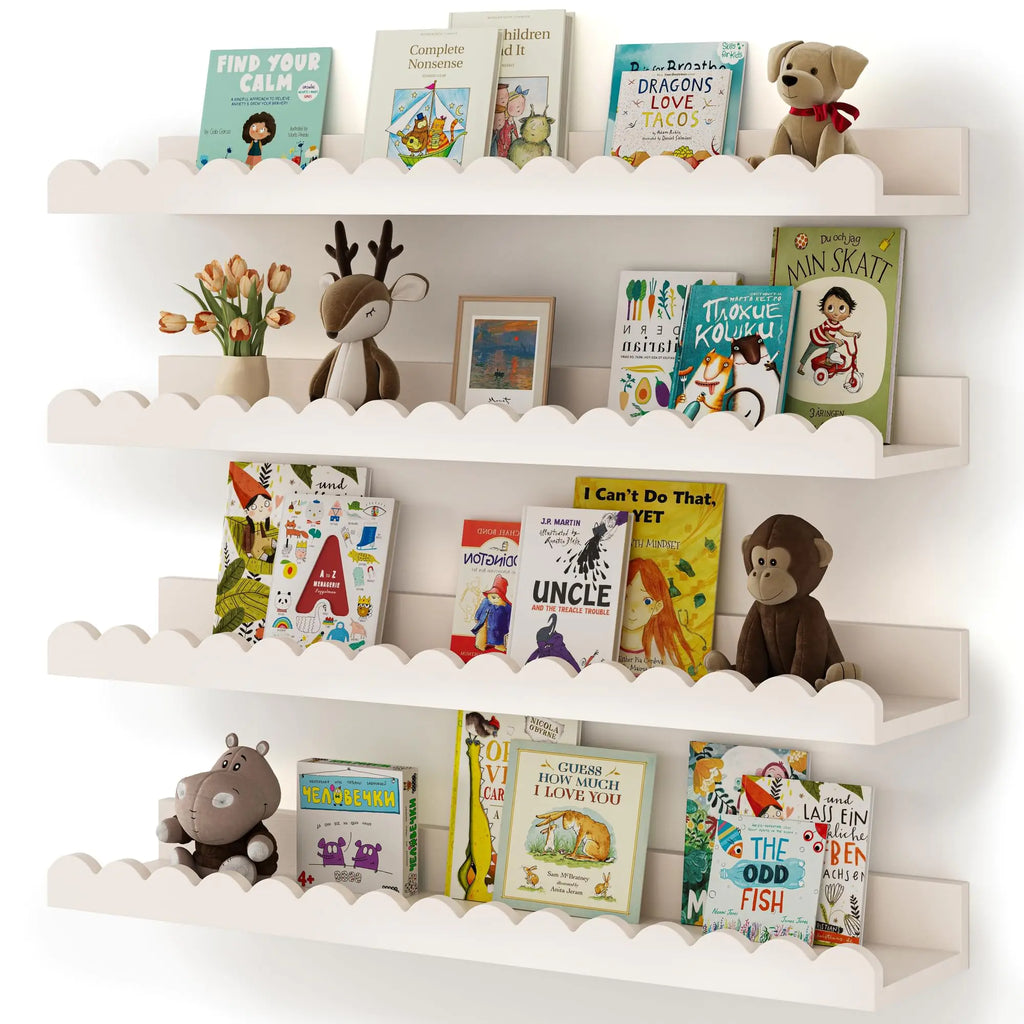 Sugarplum Spaces Kids’ Wall-Mounted Accessory and Bookshelf – Sturdy & Stylish Storage