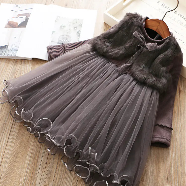 Sugarplum Royal Lace & Fur Princess Dress
