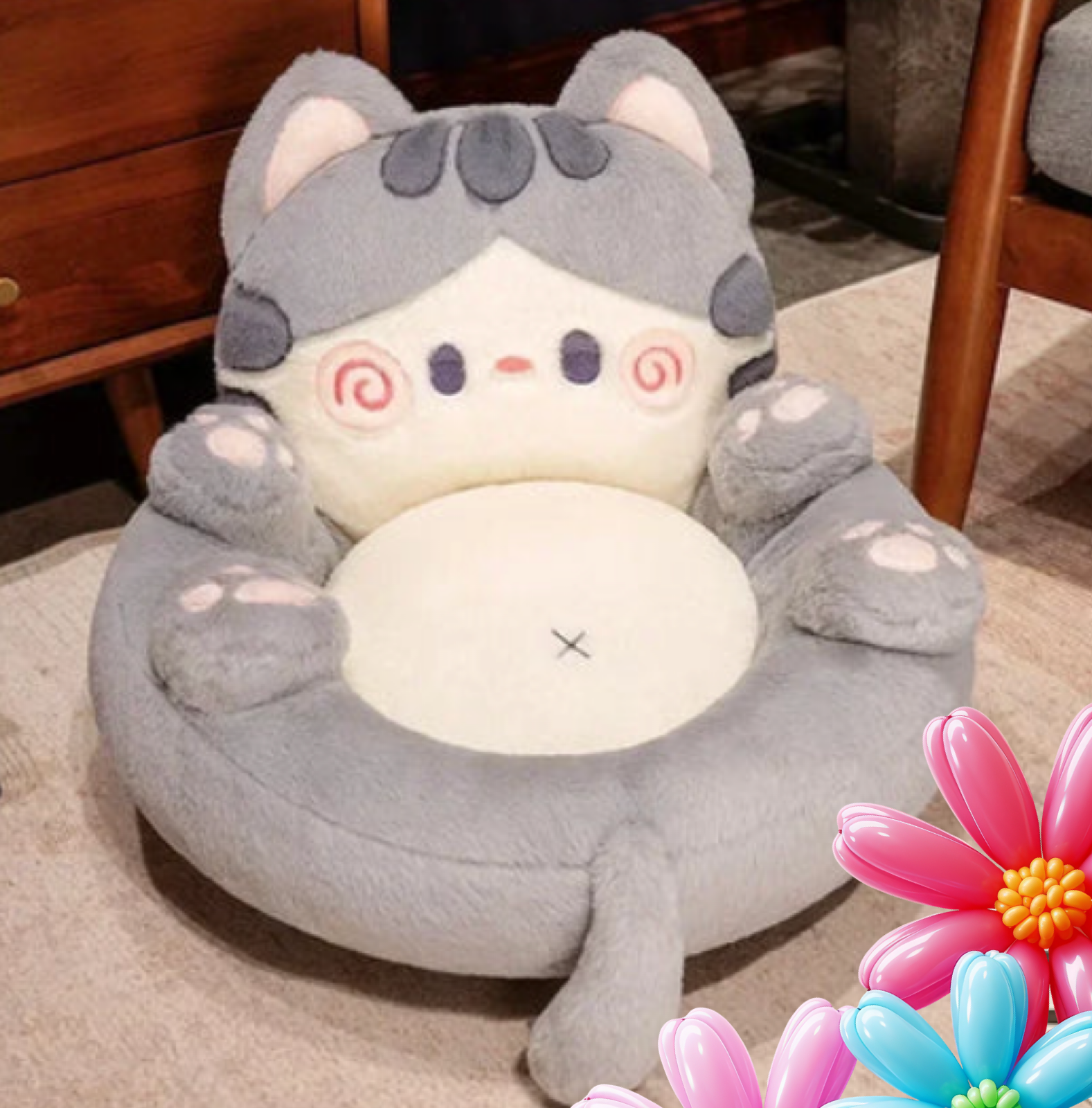 Whisker Lounge – Cute Kitten Lazy Sofa Cushion for Kids & Cozy Corners