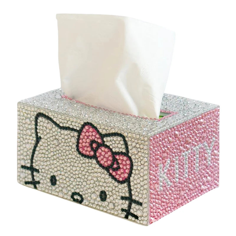 Diamond Tissue Box Cover – Cute Rhinestone Paper Holder, Sparkling Home Decor Storage for Bedroom