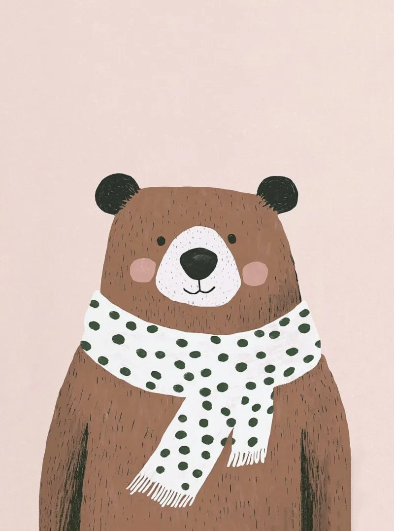 Sugarplum Spaces Nordic Cartoon Animal Canvas Wall Art