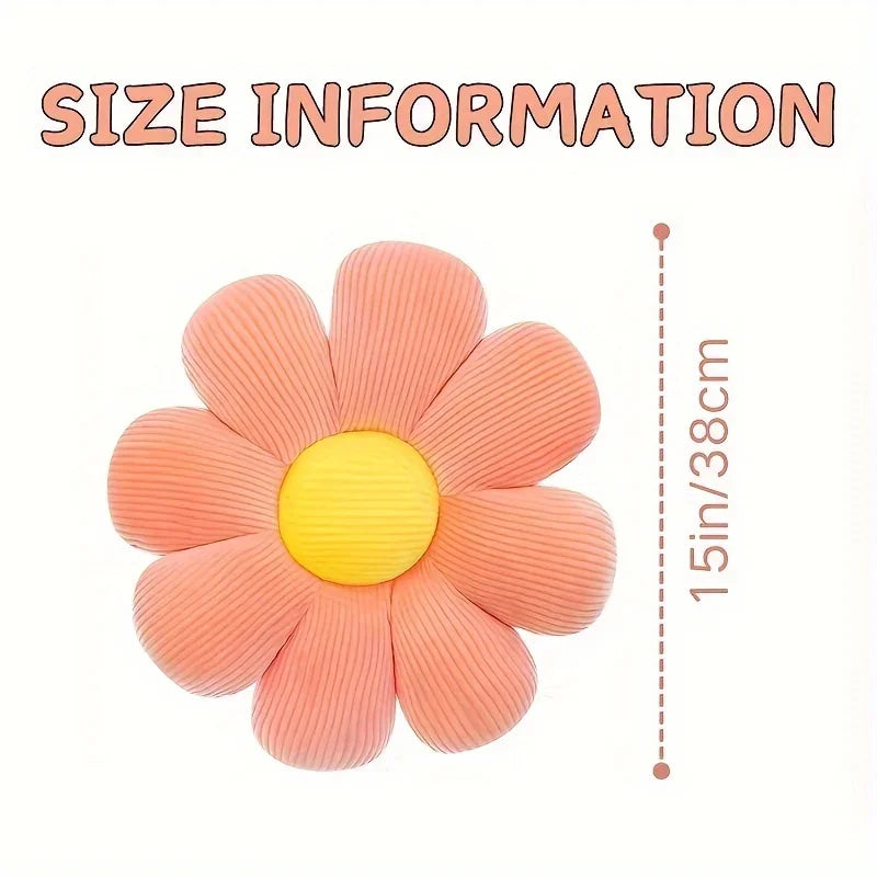 Petal Puff Plush Flower Cushion – Soft Daisy Floor or Seat Pillow
