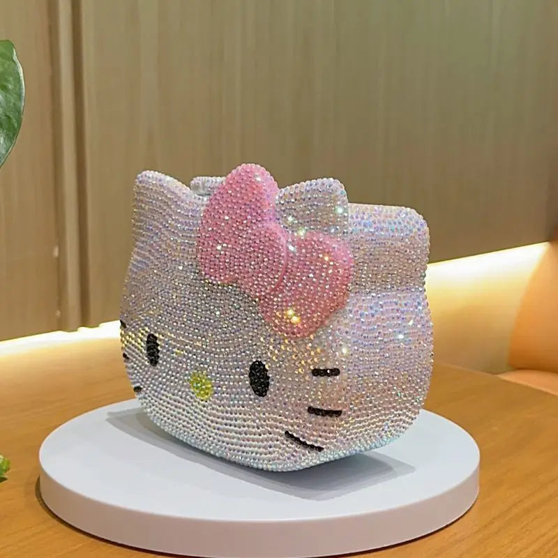 Hello Kitty Bling Jewelry Box with Mirror – Crystal Rhinestone Storage Organizer & Decorative Gift for Girls | Sugarplum Spaces
