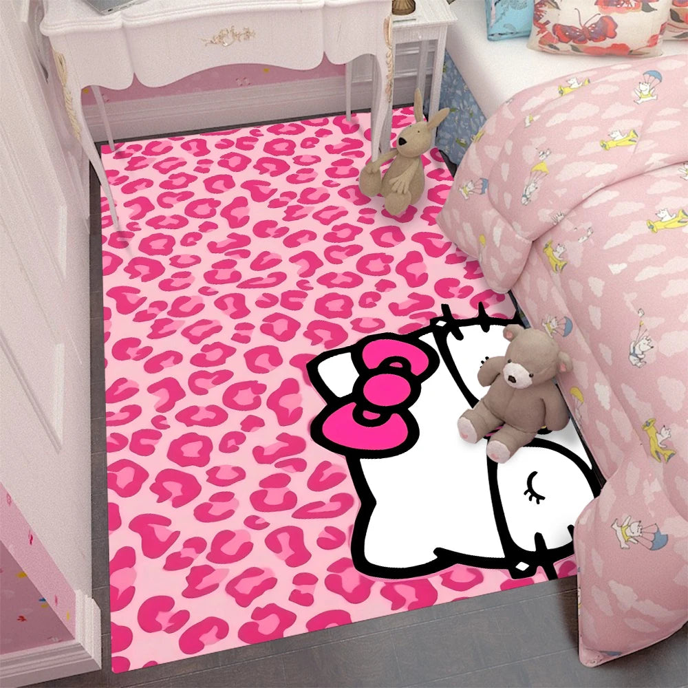Cozy Hello Kitty Flannel Mat - Perfect for Girl's Room