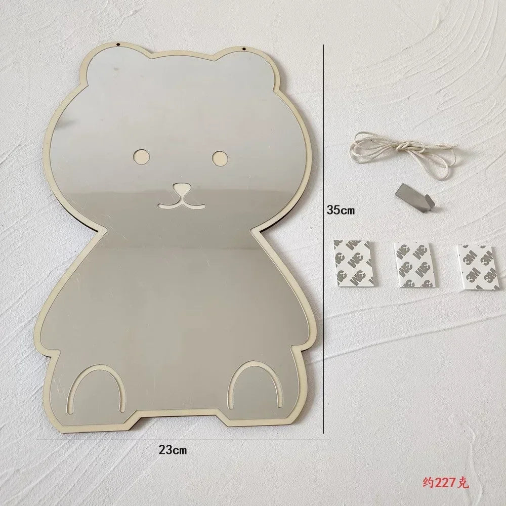 Sugarplum Spaces – Girl’s Bedroom Decorative Bear & Rabbit Acrylic Mirror