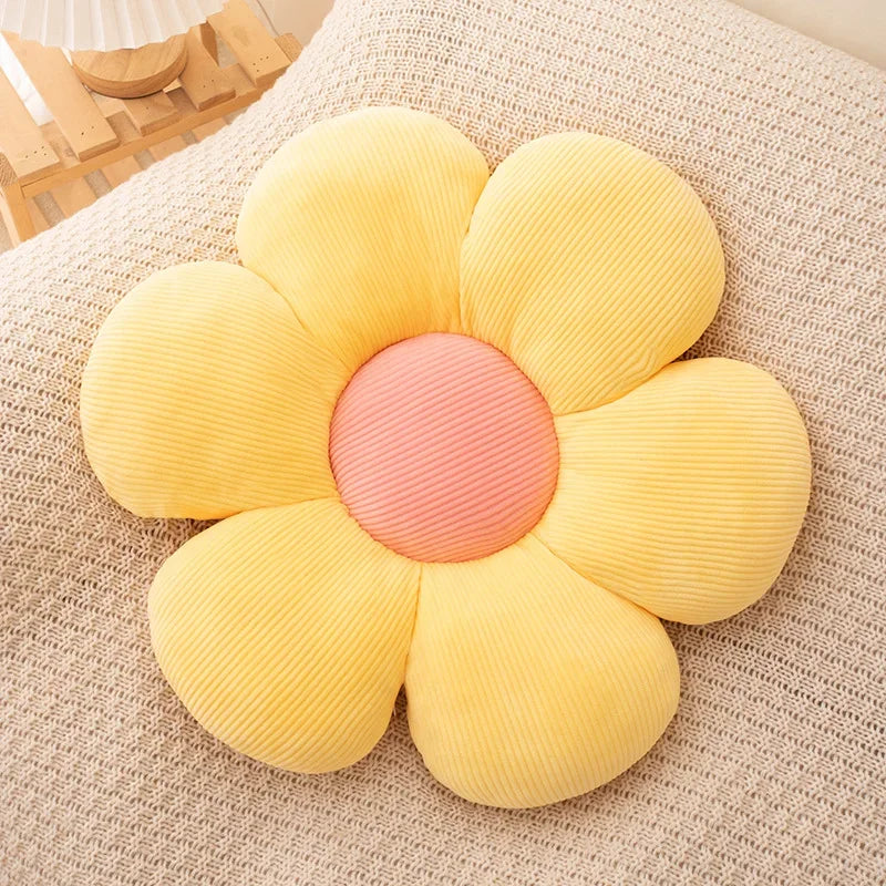 Petal Puff Plush Flower Cushion – Soft Daisy Floor or Seat Pillow
