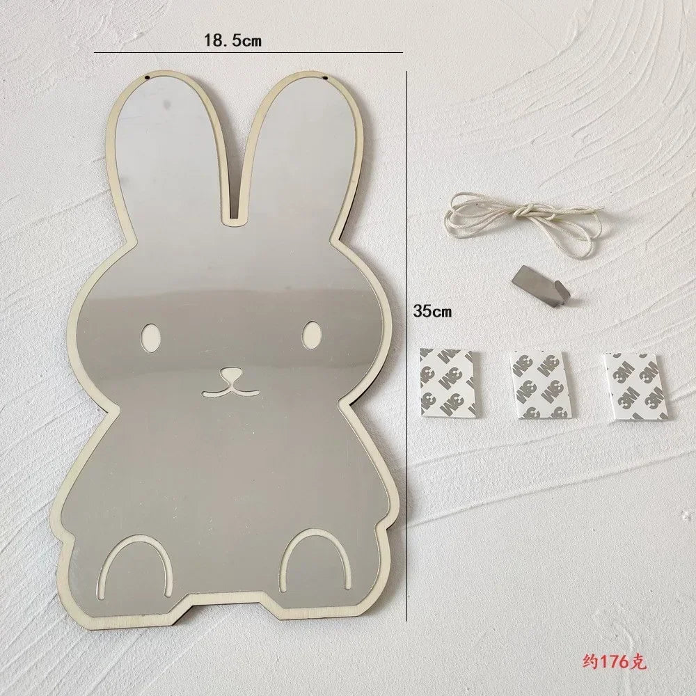 Sugarplum Spaces – Girl’s Bedroom Decorative Bear & Rabbit Acrylic Mirror