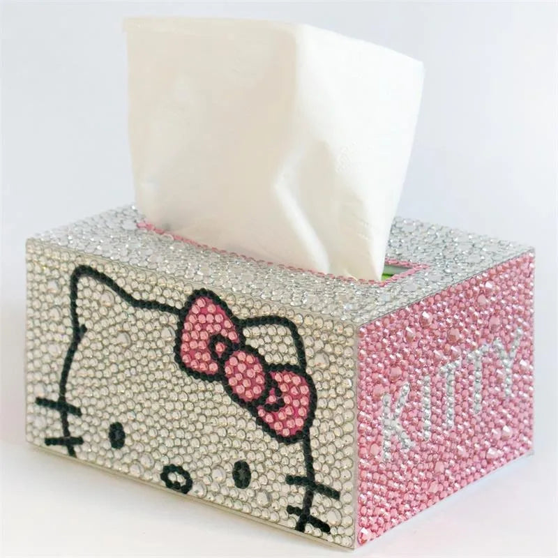Diamond Tissue Box Cover – Cute Rhinestone Paper Holder, Sparkling Home Decor Storage for Bedroom