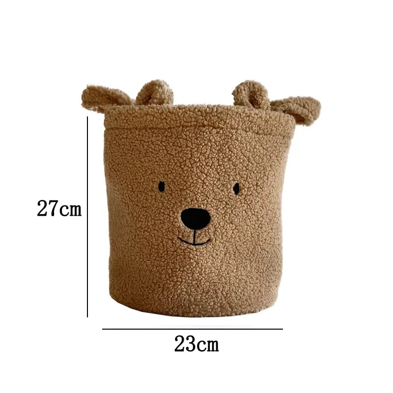 TeddyTote Bear Storage Basket – Super Soft Lambswool Organizer for Toys, Laundry & Nursery Décor