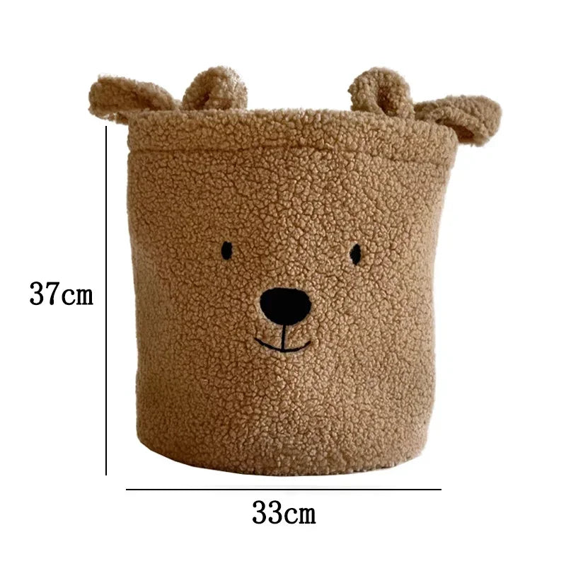 TeddyTote Bear Storage Basket – Super Soft Lambswool Organizer for Toys, Laundry & Nursery Décor