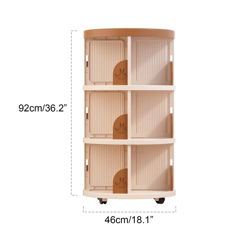 Story Spin: 3-Tier Rotating Bookshelf – Compact Corner Organizer for Kids, Bedrooms & Small Spaces