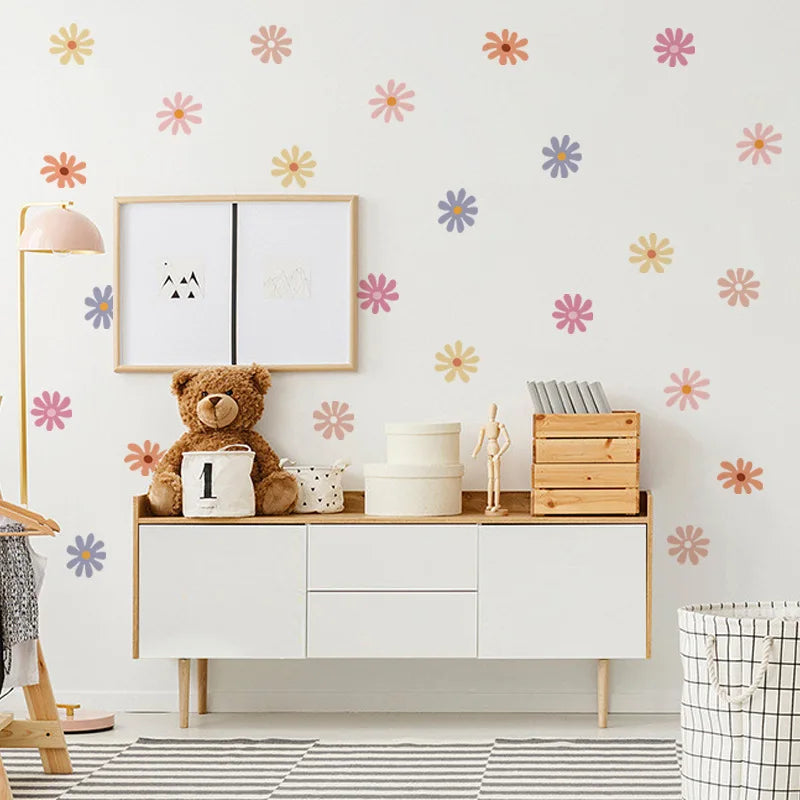 Daisy Floral Wall Stickers – Peel & Stick Nursery & Kids’ Room Decor