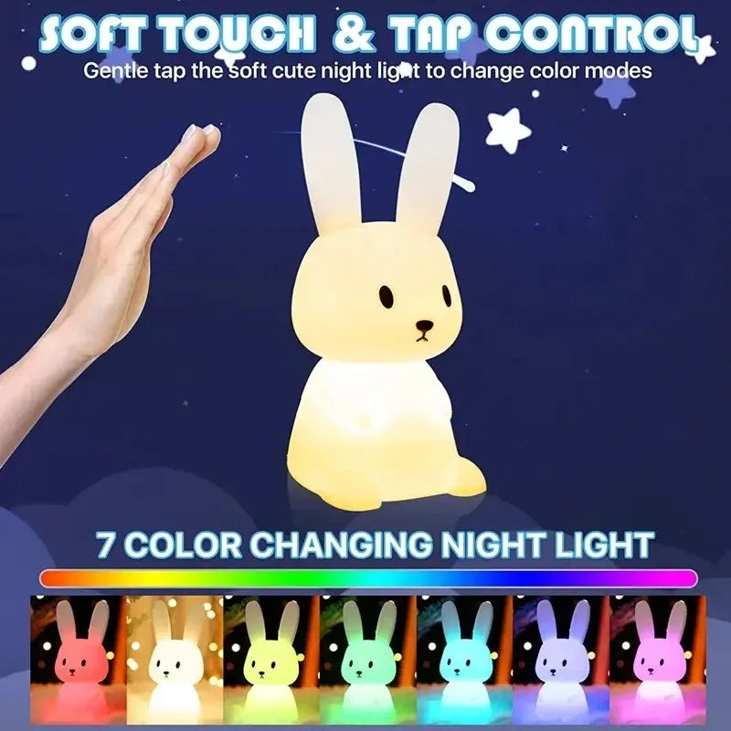 LED Rabbit Night Light – Sugarplum Spaces