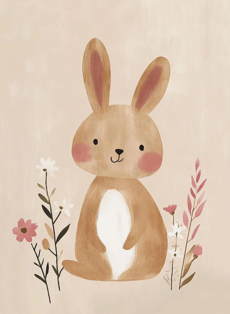 Sugarplum Spaces Nordic Cartoon Animal Canvas Wall Art