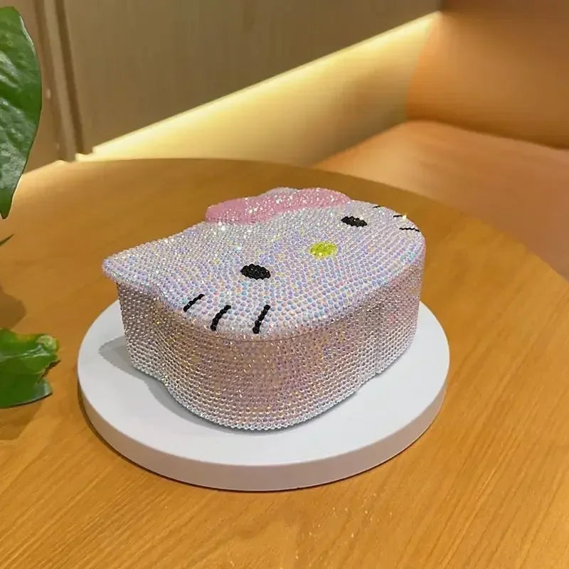 Hello Kitty Bling Jewelry Box with Mirror – Crystal Rhinestone Storage Organizer & Decorative Gift for Girls | Sugarplum Spaces