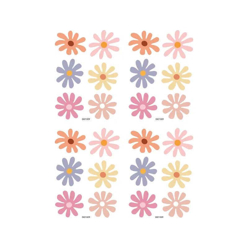 Daisy Floral Wall Stickers – Peel & Stick Nursery & Kids’ Room Decor