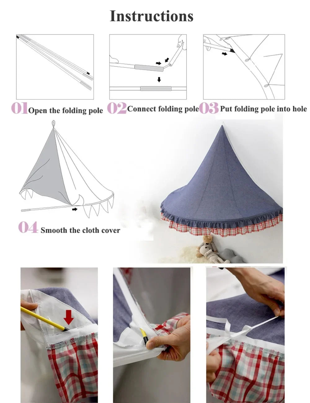 Sugarplum Spaces Girls’ Hanging Tent Canopy – Cozy Reading Corner