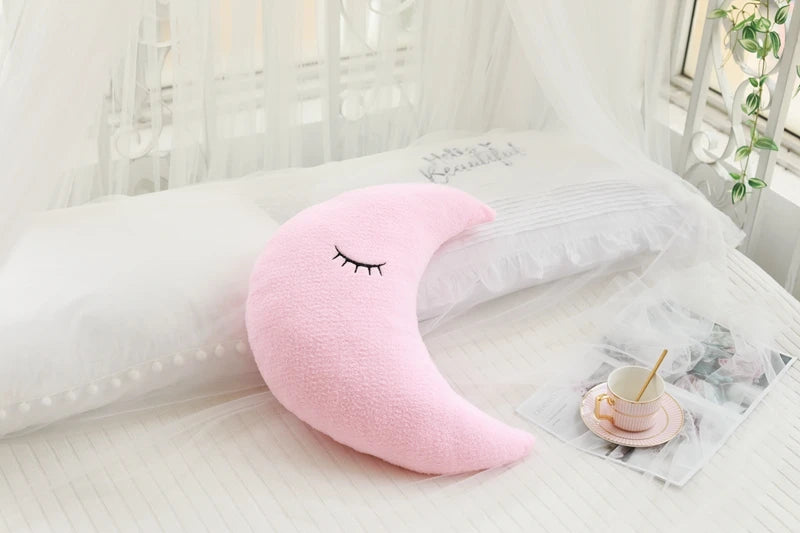 Dreamy Skies Plush Pillow Set – Soft Cloud, Moon, Star & Raindrop Cushions for Kids, Baby Room Decor