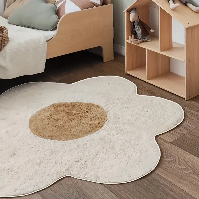 Sunny Bloom Flower Rug – Soft, Fluffy, Non-Slip Round Sunflower Mat for Girls’ Rooms & Home Decor