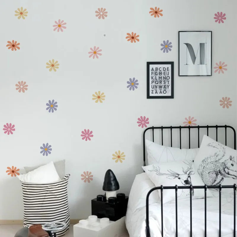 Daisy Floral Wall Stickers – Peel & Stick Nursery & Kids’ Room Decor