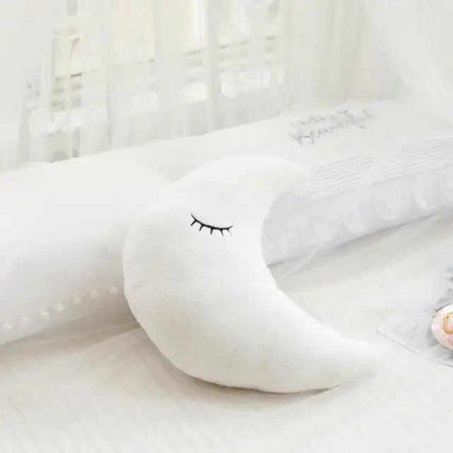 Dreamy Skies Plush Pillow Set – Soft Cloud, Moon, Star & Raindrop Cushions for Kids, Baby Room Decor