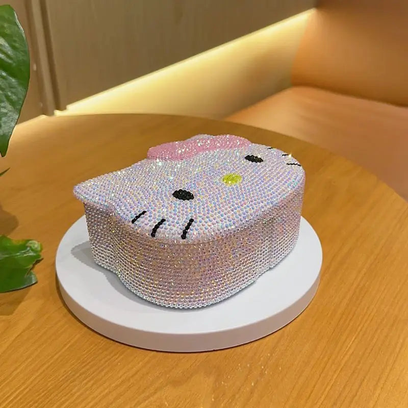 Hello Kitty Bling Jewelry Box with Mirror – Crystal Rhinestone Storage Organizer & Decorative Gift for Girls | Sugarplum Spaces