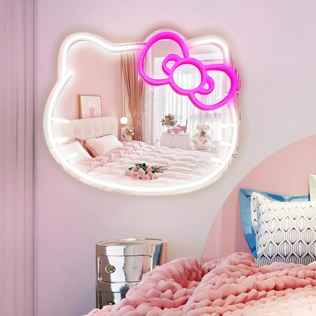 Sugarpop Glow Character-Inspired Neon Mirror – USB LED Wall Light for Teens & Kids