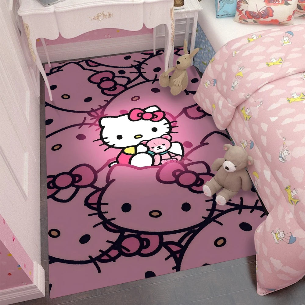Cozy Hello Kitty Flannel Mat - Perfect for Girl's Room