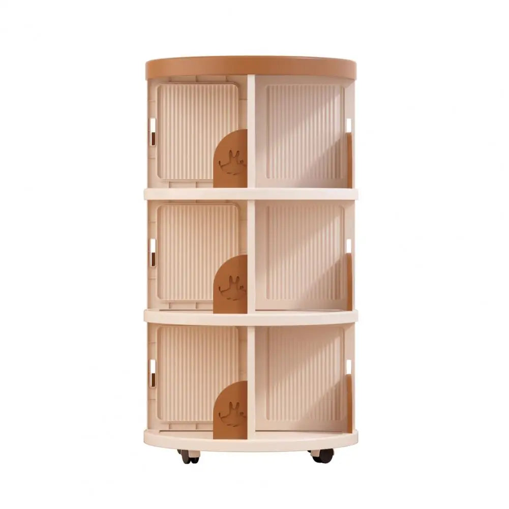 Story Spin: 3-Tier Rotating Bookshelf – Compact Corner Organizer for Kids, Bedrooms & Small Spaces