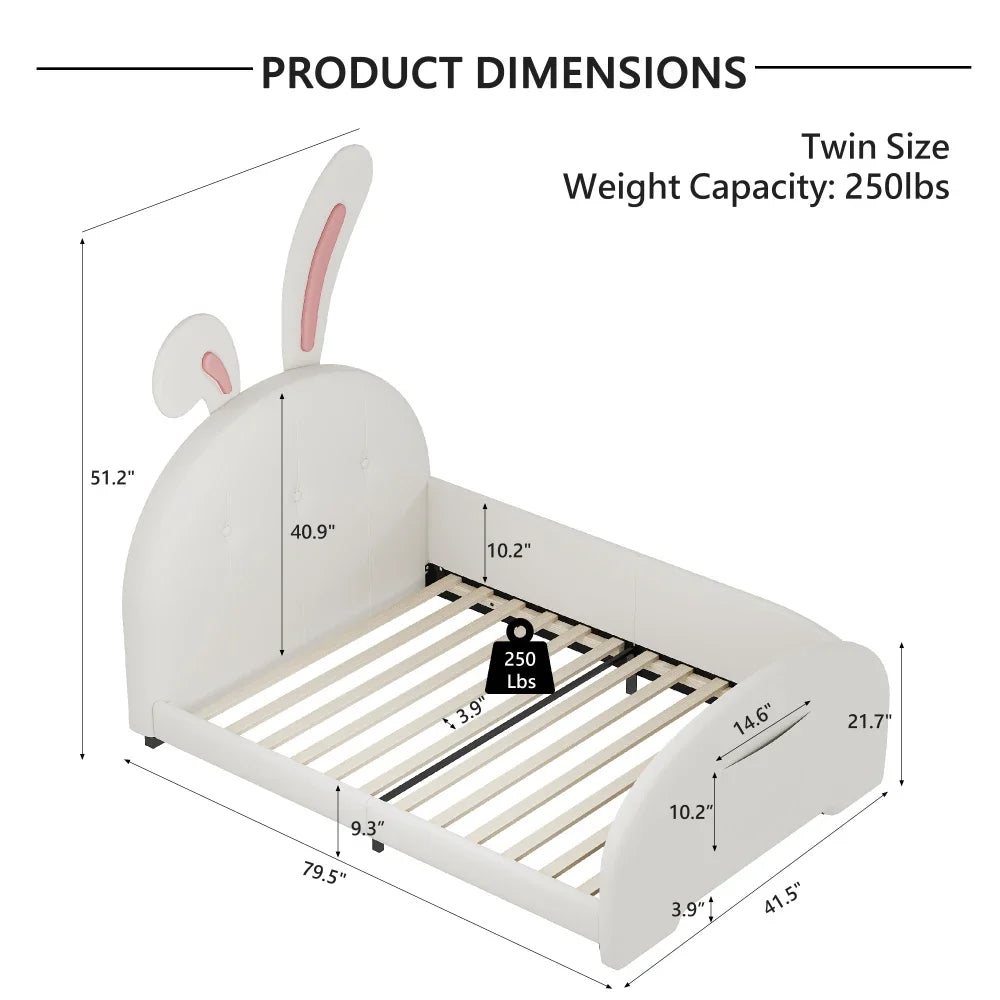 Sugarplum Spaces Rabbit Princess Twin Bed
