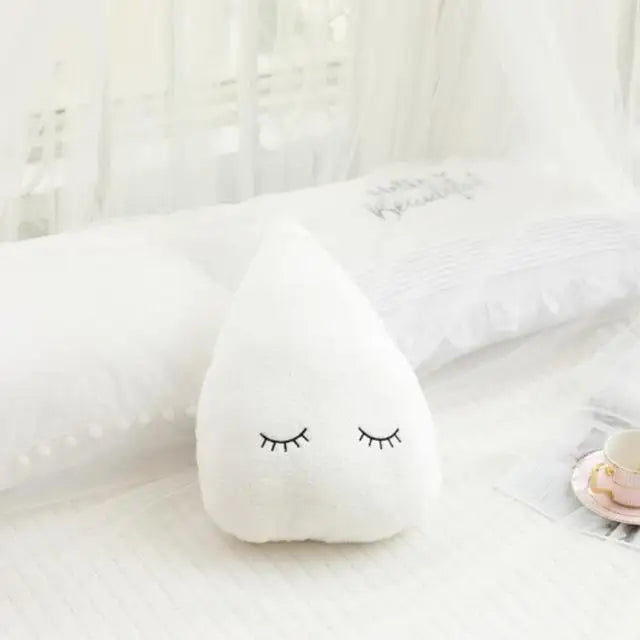 Dreamy Skies Plush Pillow Set – Soft Cloud, Moon, Star & Raindrop Cushions for Kids, Baby Room Decor