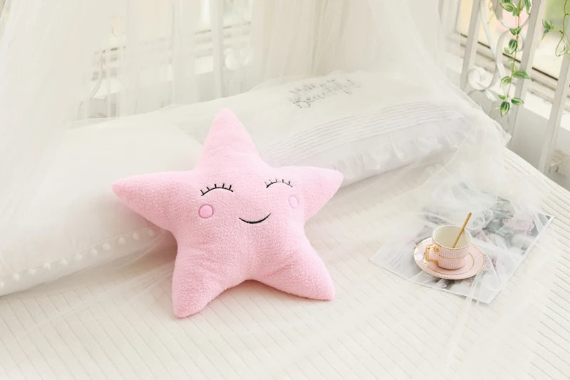Dreamy Skies Plush Pillow Set – Soft Cloud, Moon, Star & Raindrop Cushions for Kids, Baby Room Decor