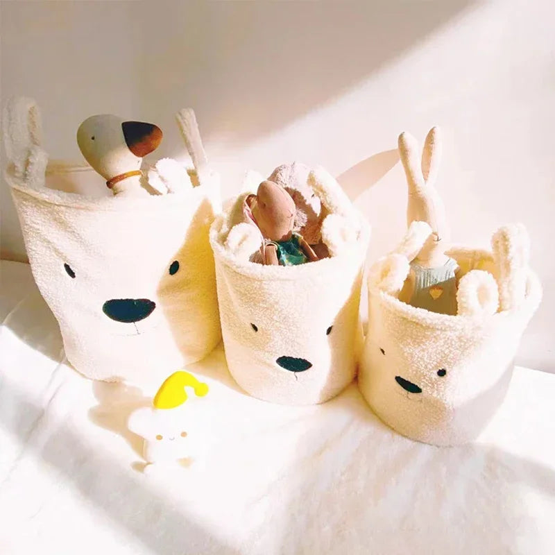 TeddyTote Bear Storage Basket – Super Soft Lambswool Organizer for Toys, Laundry & Nursery Décor