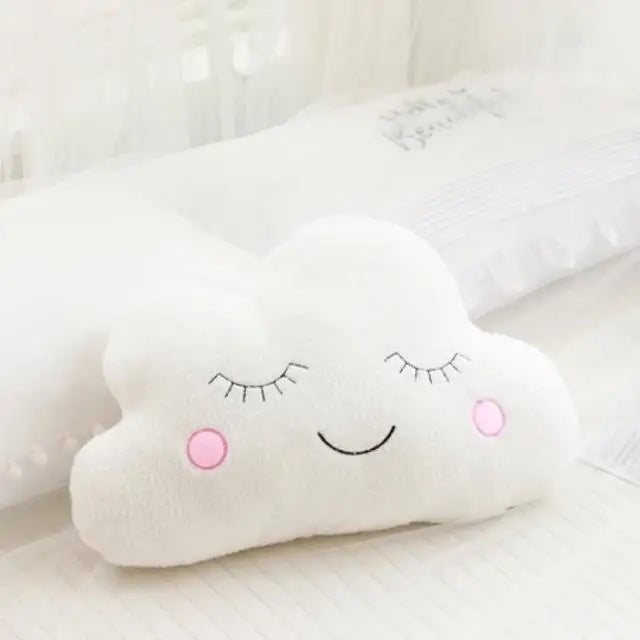 Dreamy Skies Plush Pillow Set – Soft Cloud, Moon, Star & Raindrop Cushions for Kids, Baby Room Decor