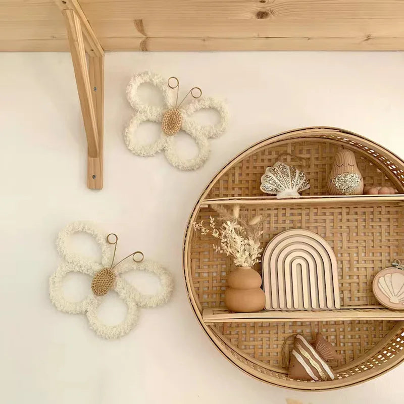 Boho Butterfly & Daisy Wall Décor – 2 Piece Set