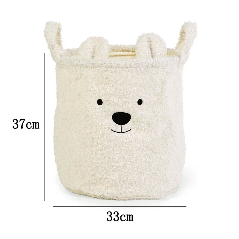TeddyTote Bear Storage Basket – Super Soft Lambswool Organizer for Toys, Laundry & Nursery Décor