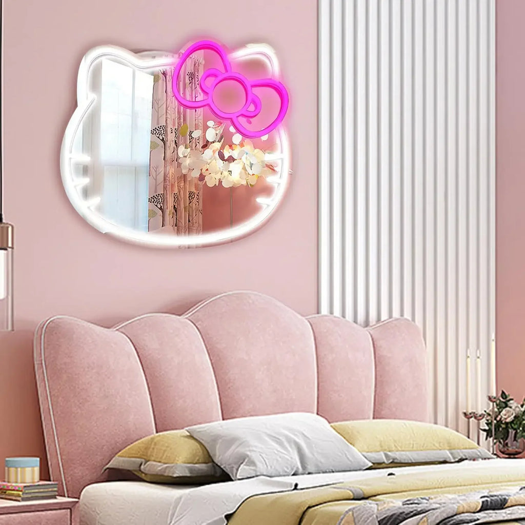 Sugarpop Glow Character-Inspired Neon Mirror – USB LED Wall Light for Teens & Kids