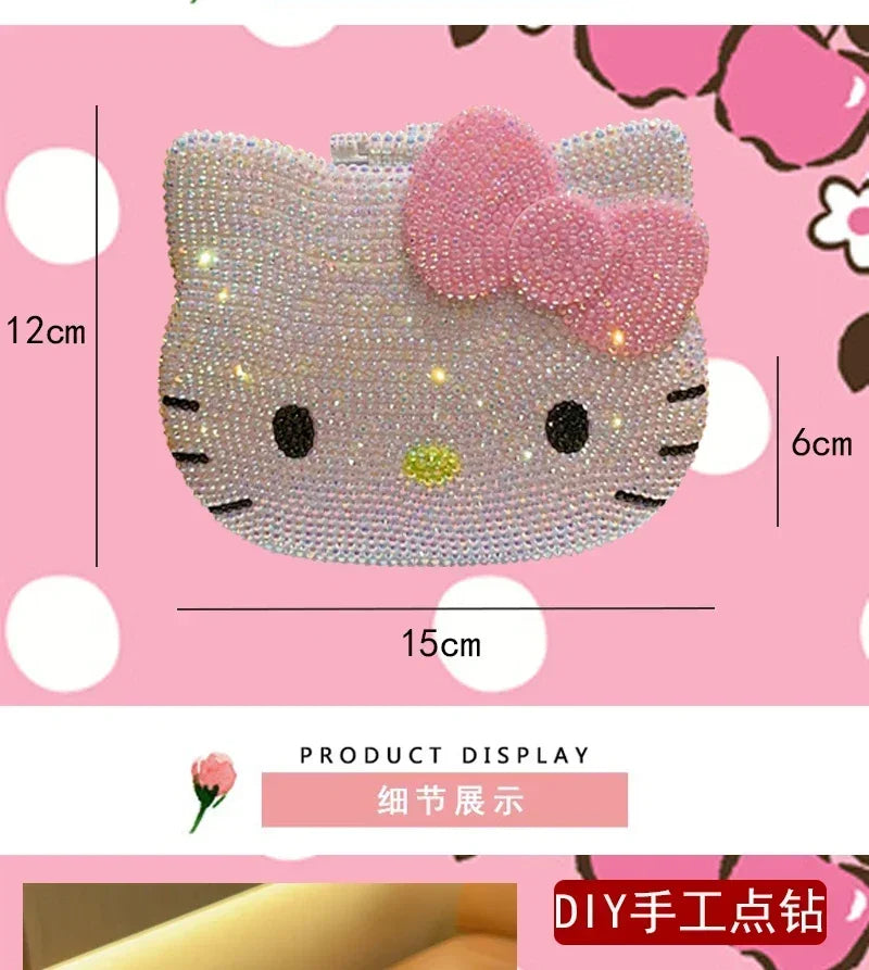 Hello Kitty Bling Jewelry Box with Mirror – Crystal Rhinestone Storage Organizer & Decorative Gift for Girls | Sugarplum Spaces