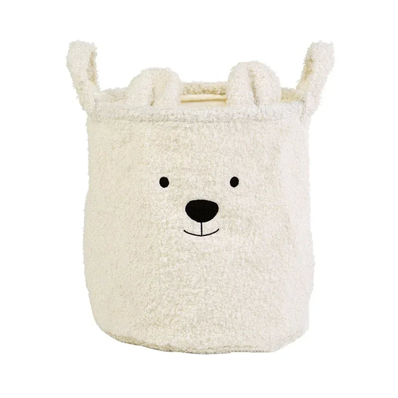 TeddyTote Bear Storage Basket – Super Soft Lambswool Organizer for Toys, Laundry & Nursery Décor
