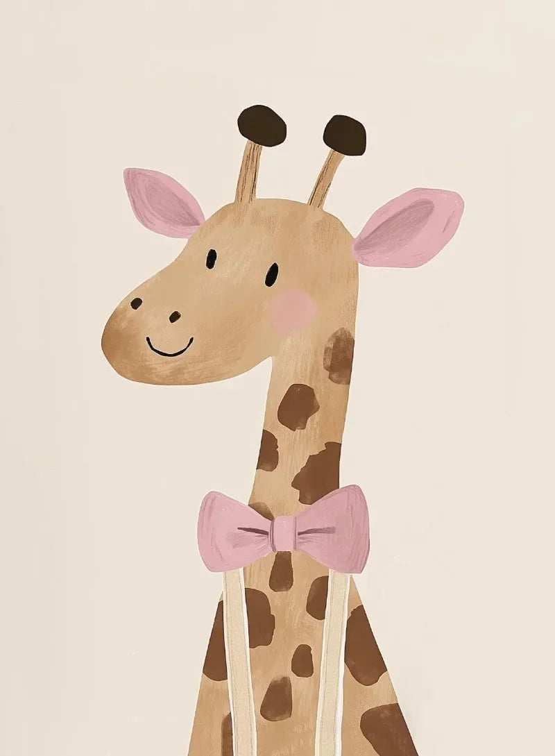 Sugarplum Spaces Nordic Cartoon Animal Canvas Wall Art