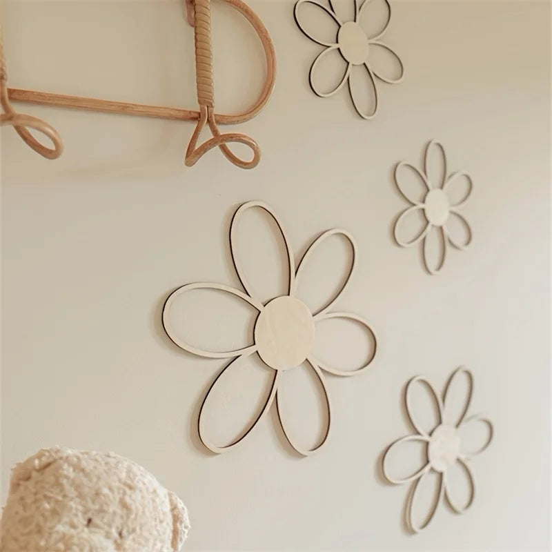 Scandinavian Style Wooden Daisy Wall Décor