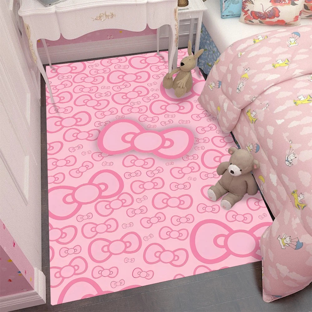 Cozy Hello Kitty Flannel Mat - Perfect for Girl's Room