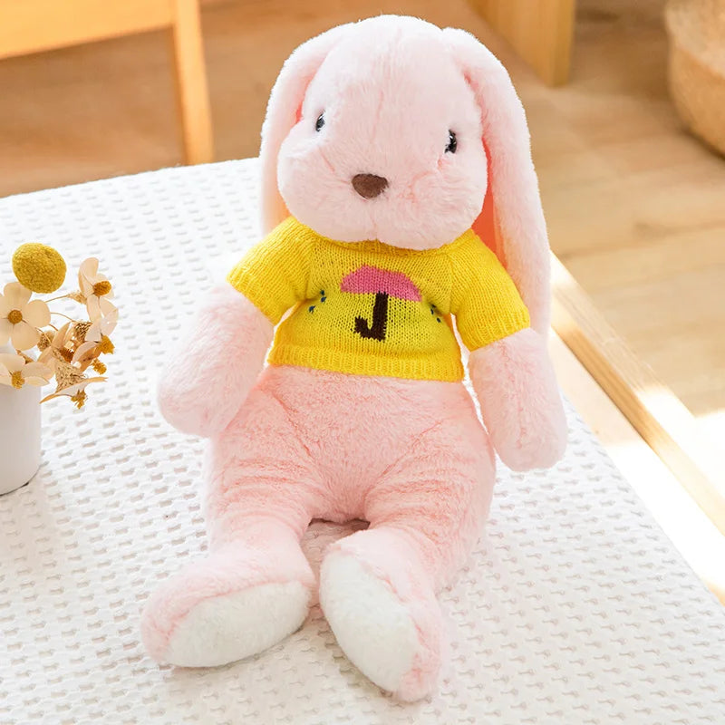 Sweater Buns  Big Ear Bunny Plush – Soft Stuffed Rabbit Dolls in Cozy Knitwear for Girls’ Rooms