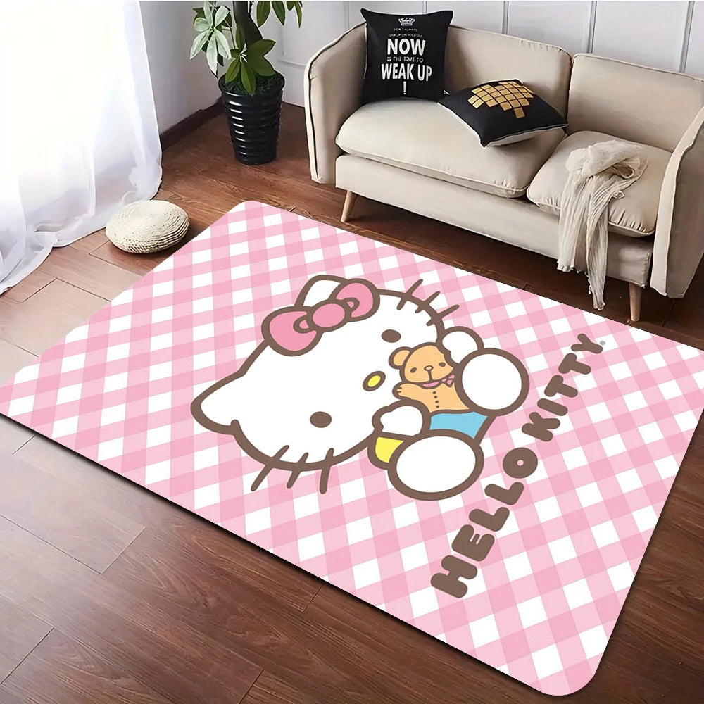 Cozy Hello Kitty Flannel Mat with Fun Prints