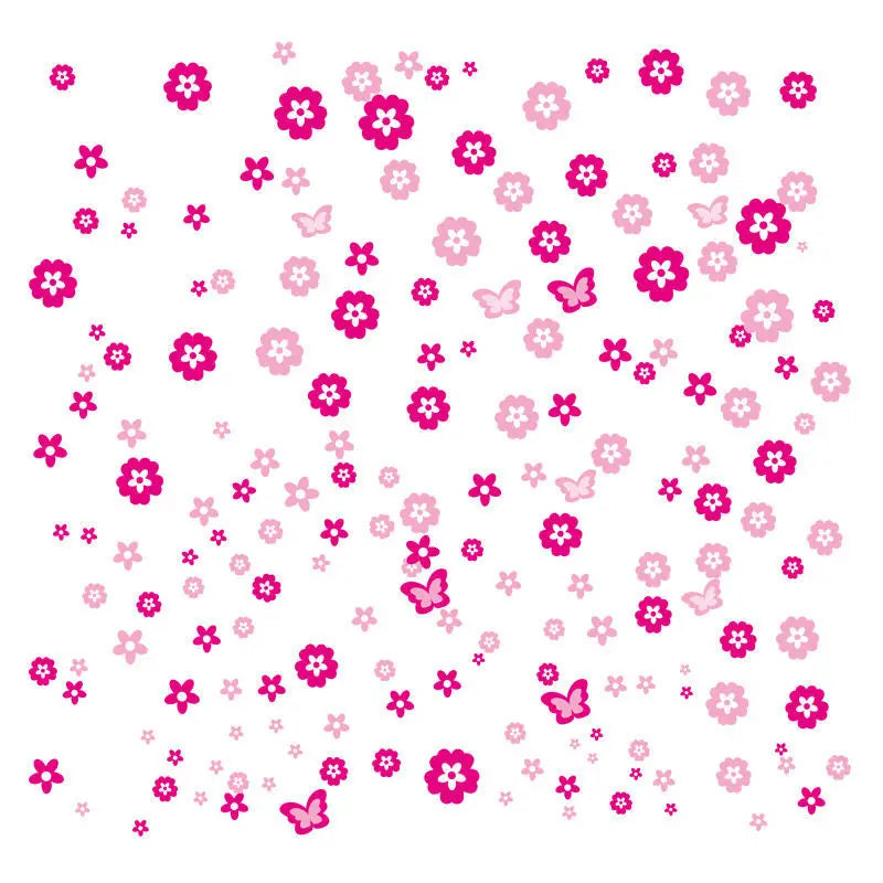 108pcs & 216pcs DIY Flower Wall Stickers – Kids Bedroom, Nursery & Home Décor, Self-Adhesive PVC Decals