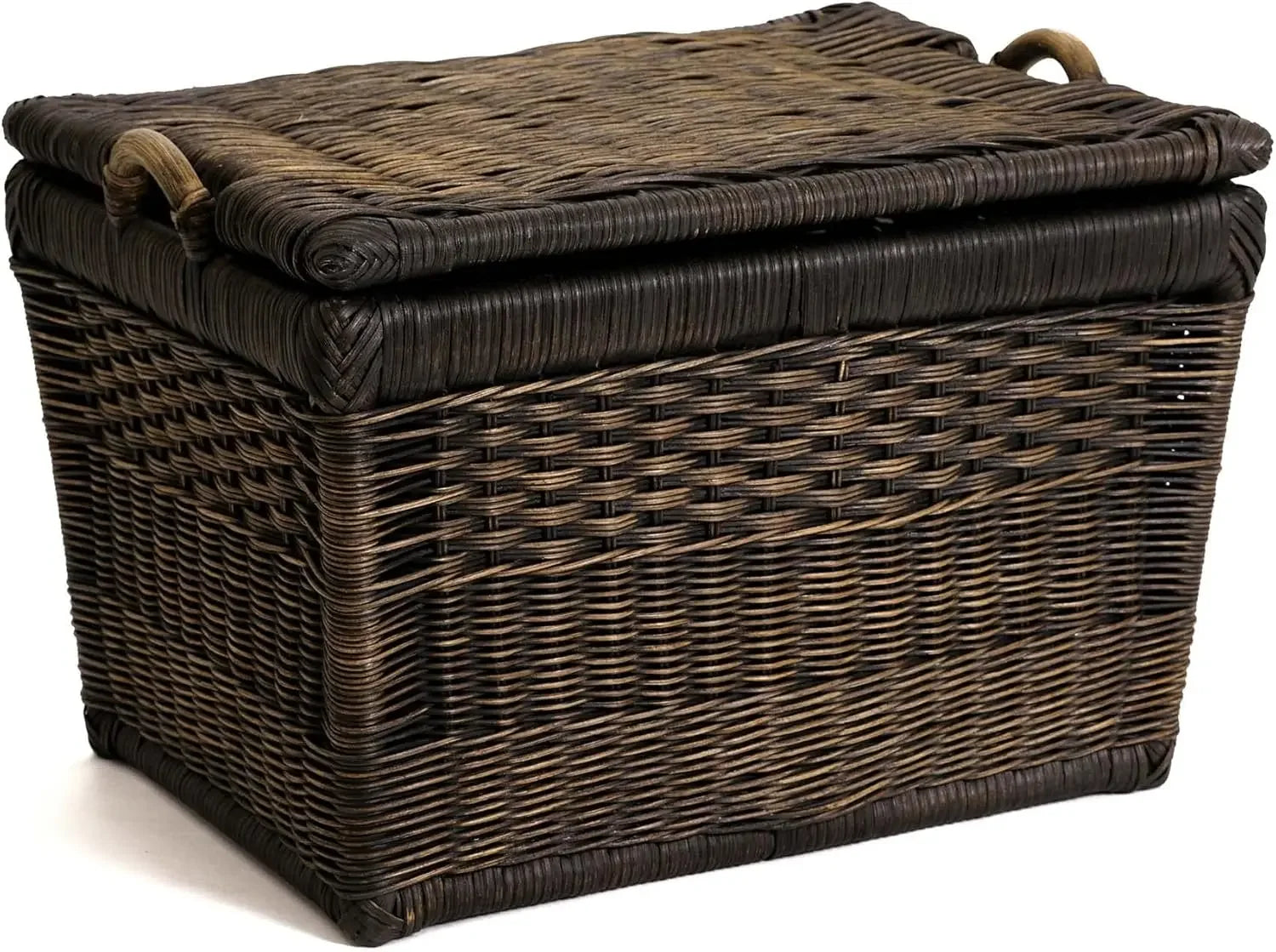 Lift-Off Lid Wicker Storage Basket for Versatile Home Organization and Decor Solutions