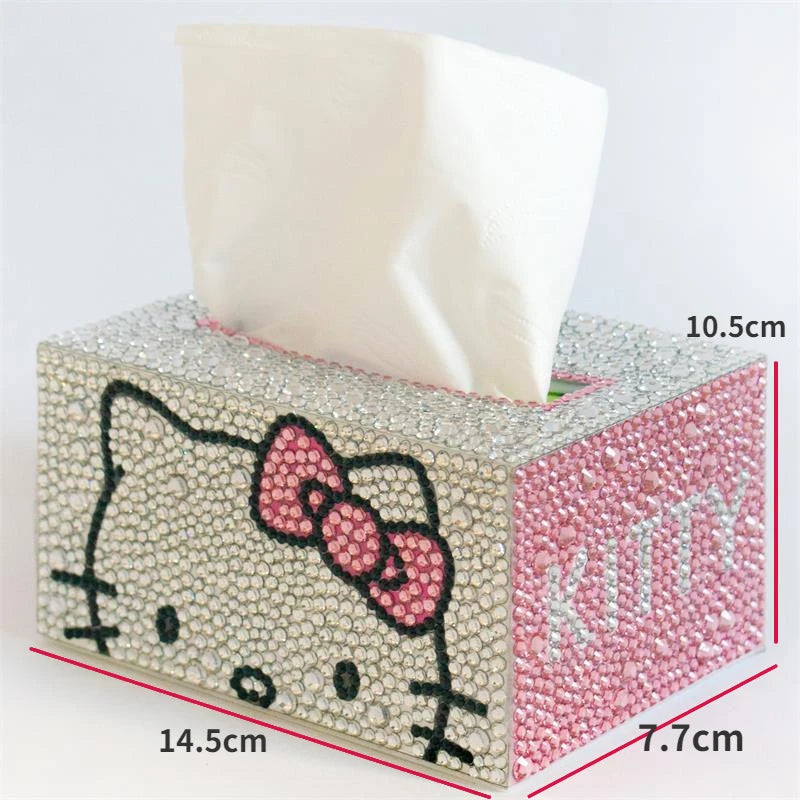 Diamond Tissue Box Cover – Cute Rhinestone Paper Holder, Sparkling Home Decor Storage for Bedroom