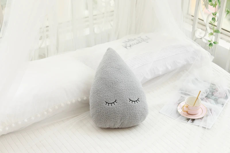 Dreamy Skies Plush Pillow Set – Soft Cloud, Moon, Star & Raindrop Cushions for Kids, Baby Room Decor