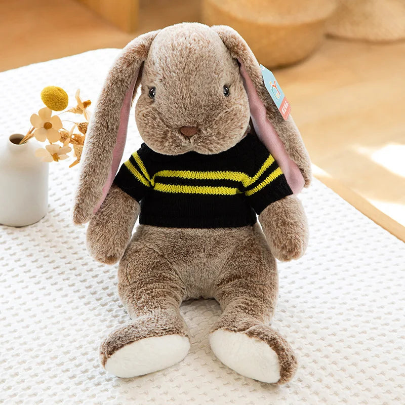 Sweater Buns  Big Ear Bunny Plush – Soft Stuffed Rabbit Dolls in Cozy Knitwear for Girls’ Rooms