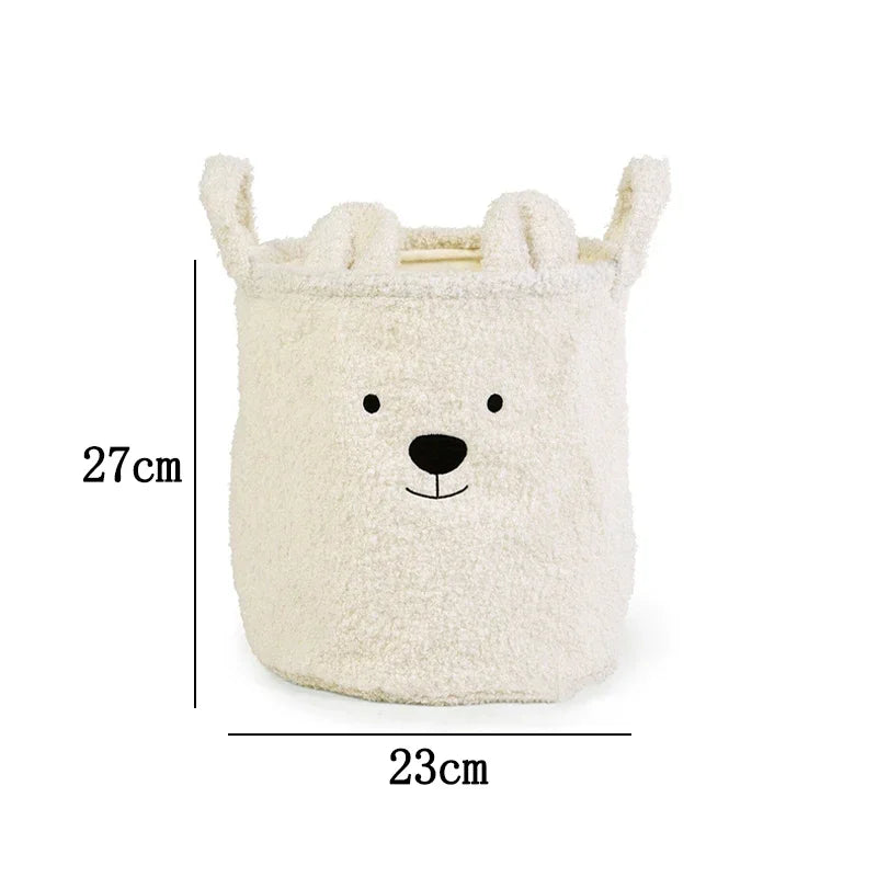 TeddyTote Bear Storage Basket – Super Soft Lambswool Organizer for Toys, Laundry & Nursery Décor